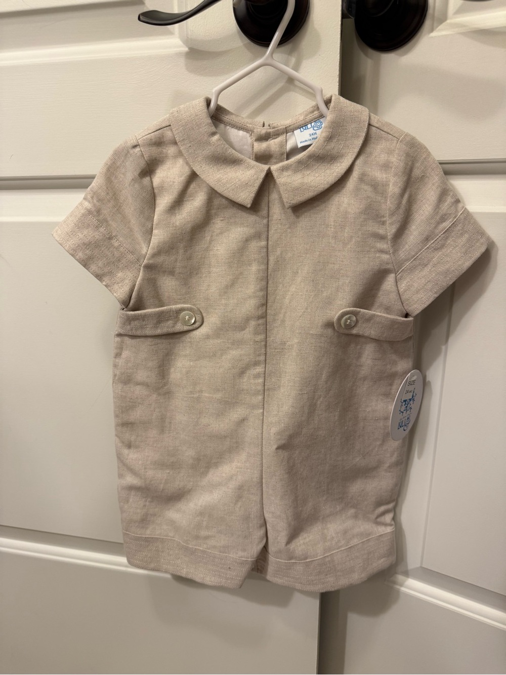 Luli & Me Baby Boy Linen Shortall NWT 24m